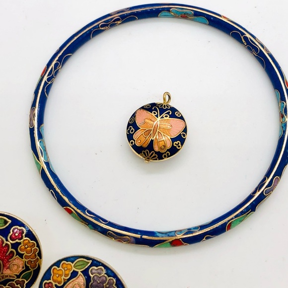 Vintage Butterfly Cloisonné Jewelry Lot - Picture 6 of 8